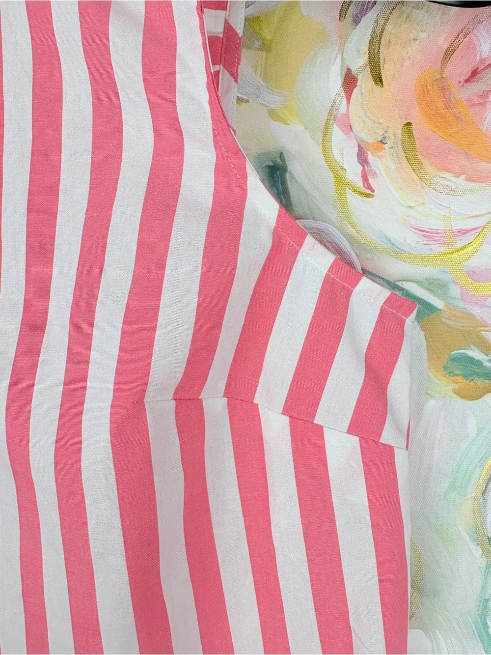 J.Crew Pink White Stripe Sleeveless Button Front Collared Blouse Size S